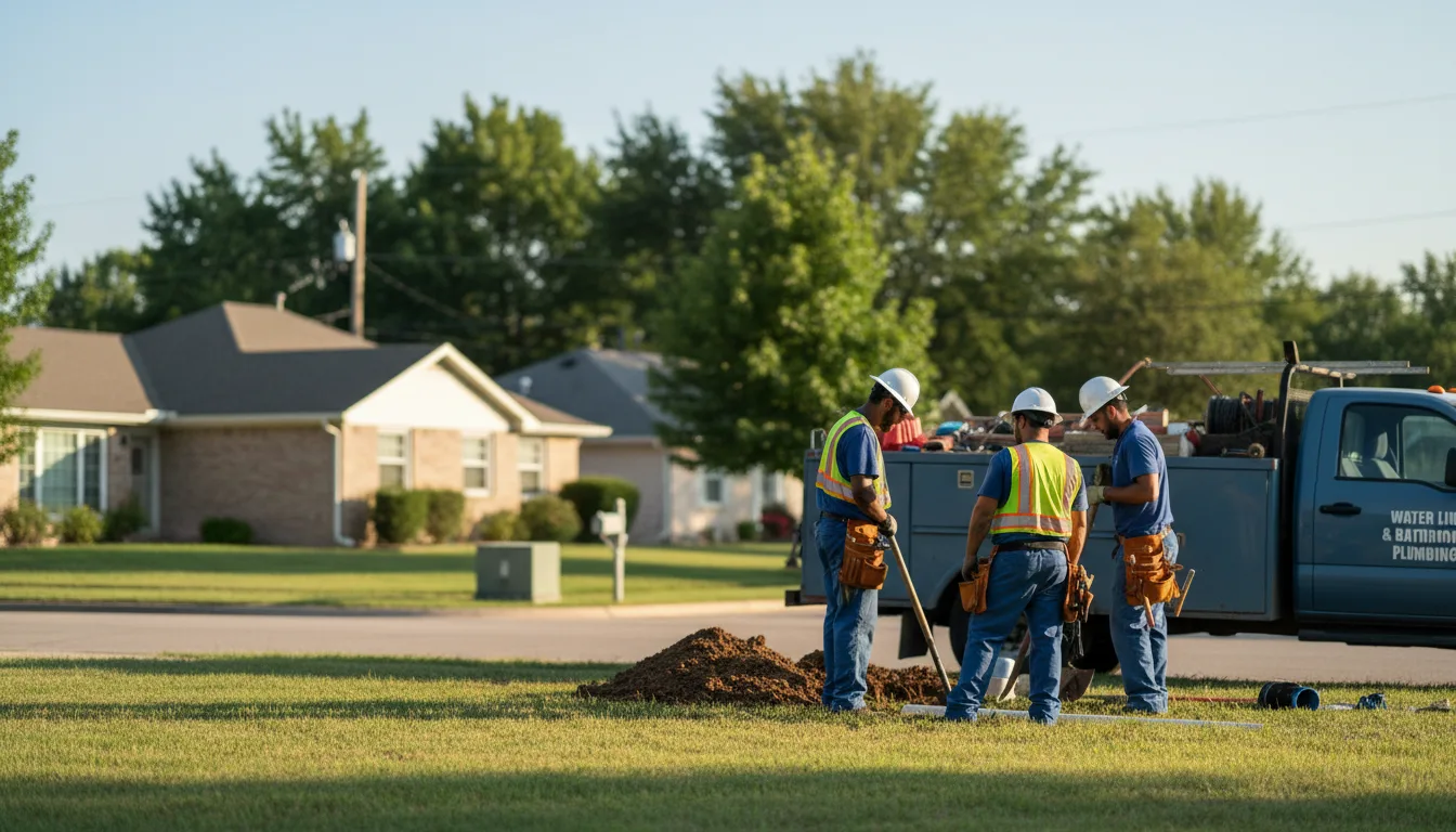 Residential water line and bathroom plumbing service in Imperial, TX